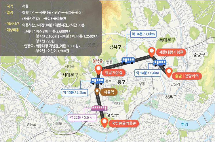 서울 여행 지도