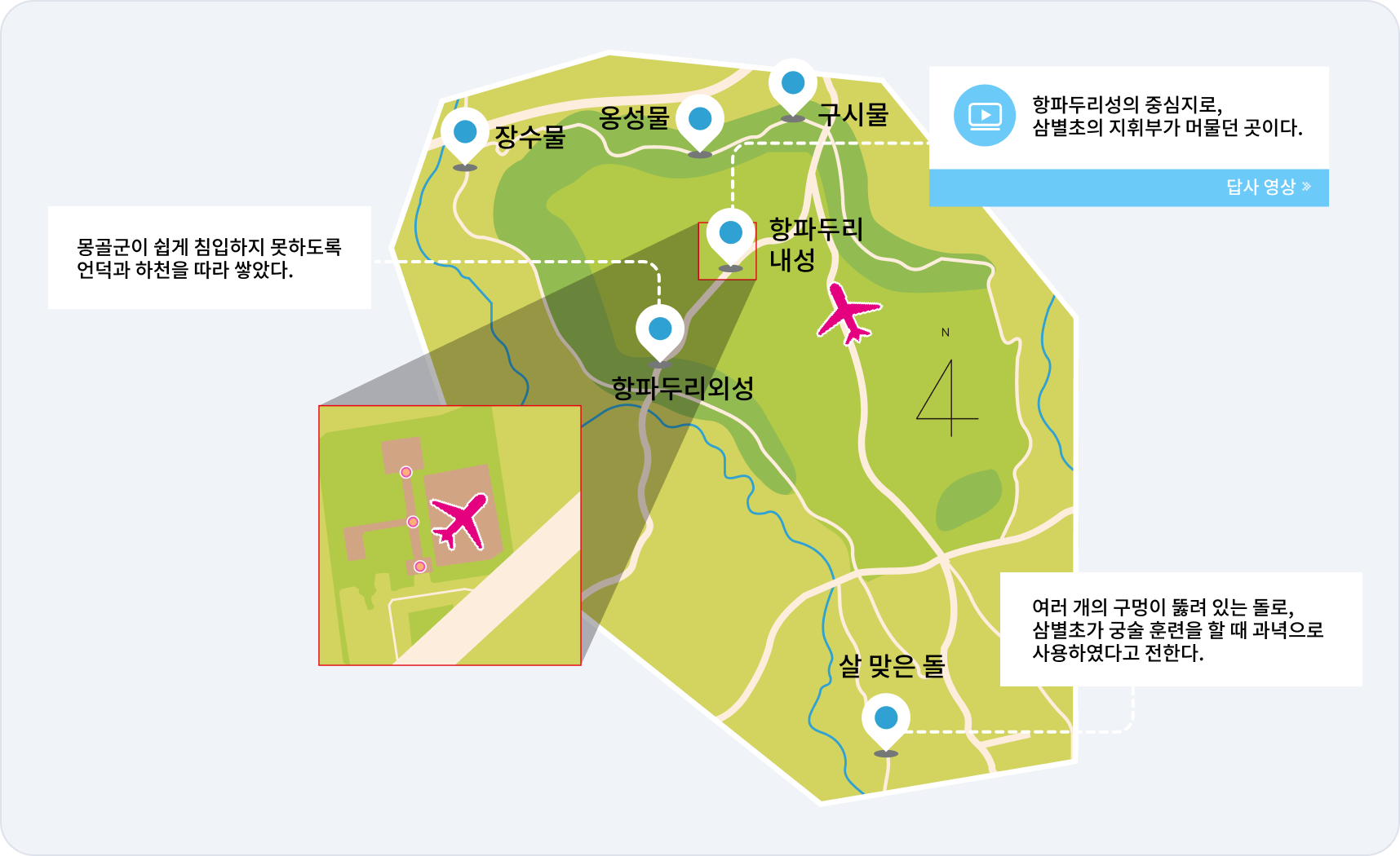 역사 답사지 미니맵